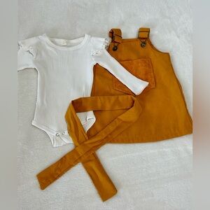 3 pc. Matching Overall Dress Set size 12-24 mos.